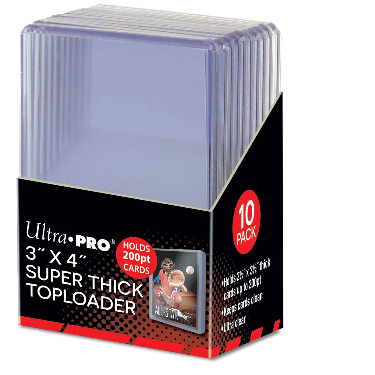 Ultra Pro 3 x 4 Super Thick 200 pt Clear Regular Toploader 40 Pack Case - Perfect for Trading Cards, Sports Cards, and Collectibles Protection