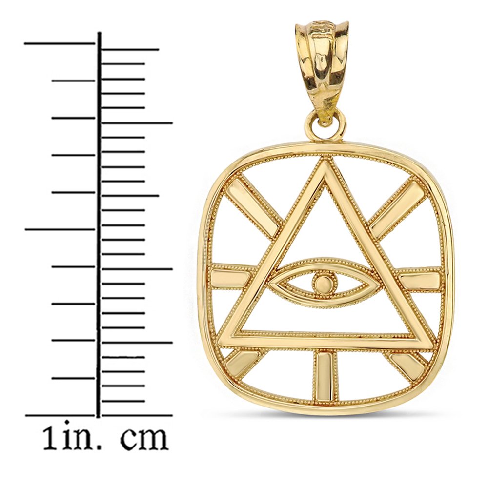 14K Gold Open Triangle Eye of Providence Necklace - Illuminati All Seeing Eye Pendant for Women - Perfect for Spiritual Protection & Fashion Statement