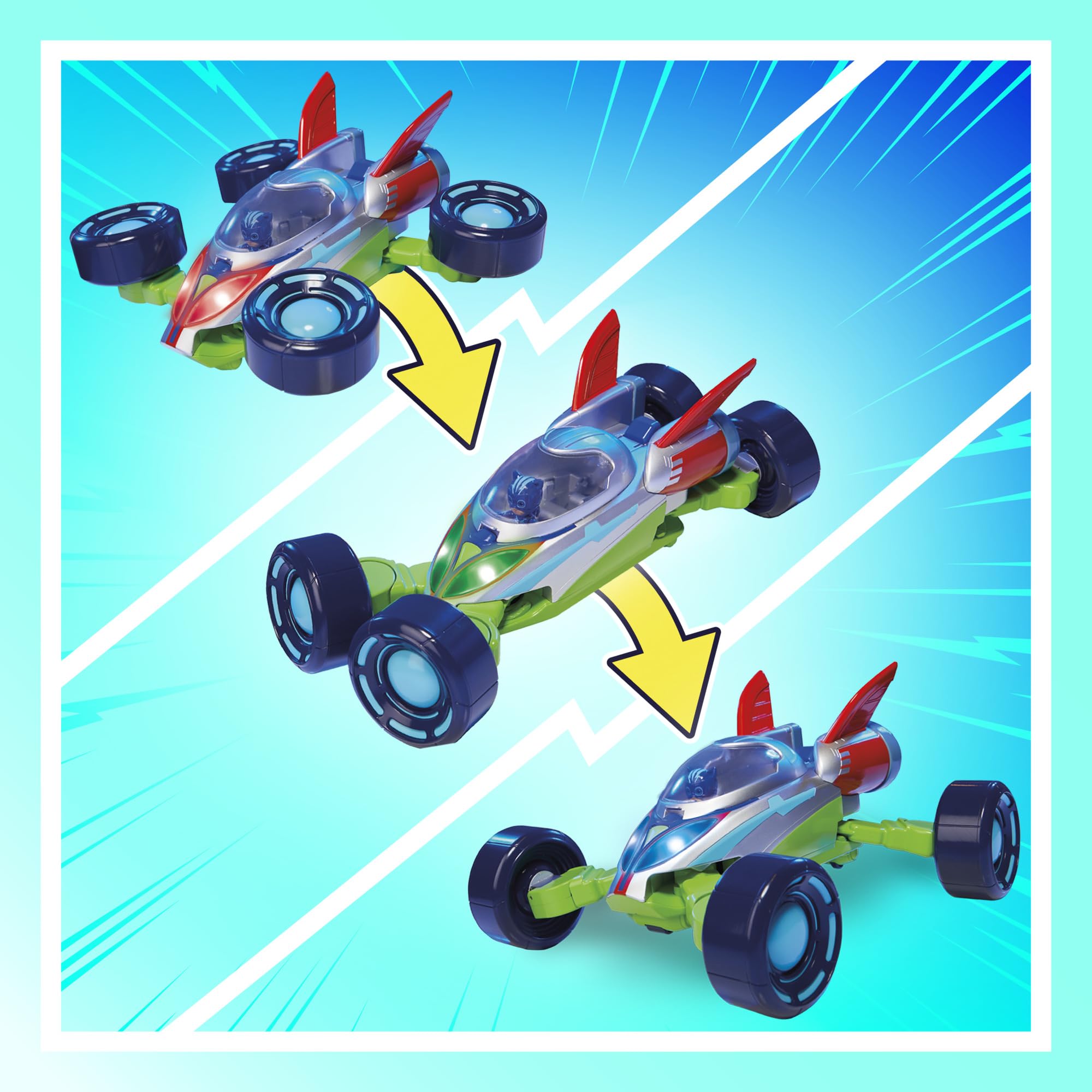 PJ Masks Power Heroes PJ Explorider Transforming Vehicle - 3 Modes with Lights & Sounds | Interactive Preschool Toy for Boys & Girls Ages 3+ | Birthday Gift & Imaginative Play for Kids
