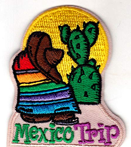 Mexico Trip Iron On Patch - Embroidered Travel Souvenir for Jackets, Bags & Hats | Perfect for Vacation Memories & Travel Enthusiasts