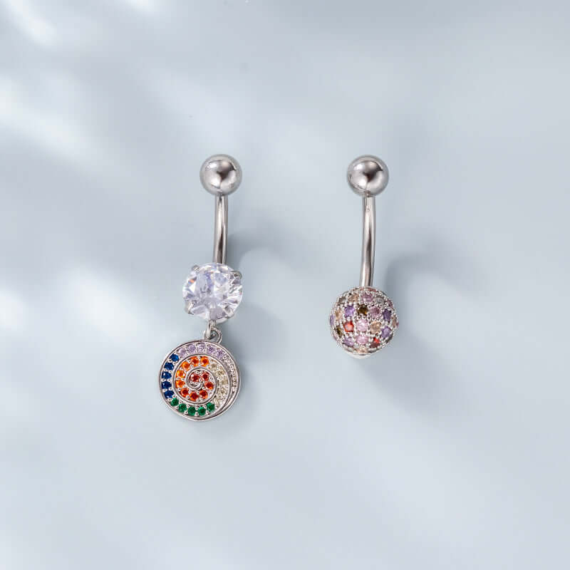 14G Surgical Steel Navel Ring - Sparkling Belly Button Piercing Jewelry for Women | Perfect for Everyday Wear, Parties & Body Piercing Collection | HSPJ748
