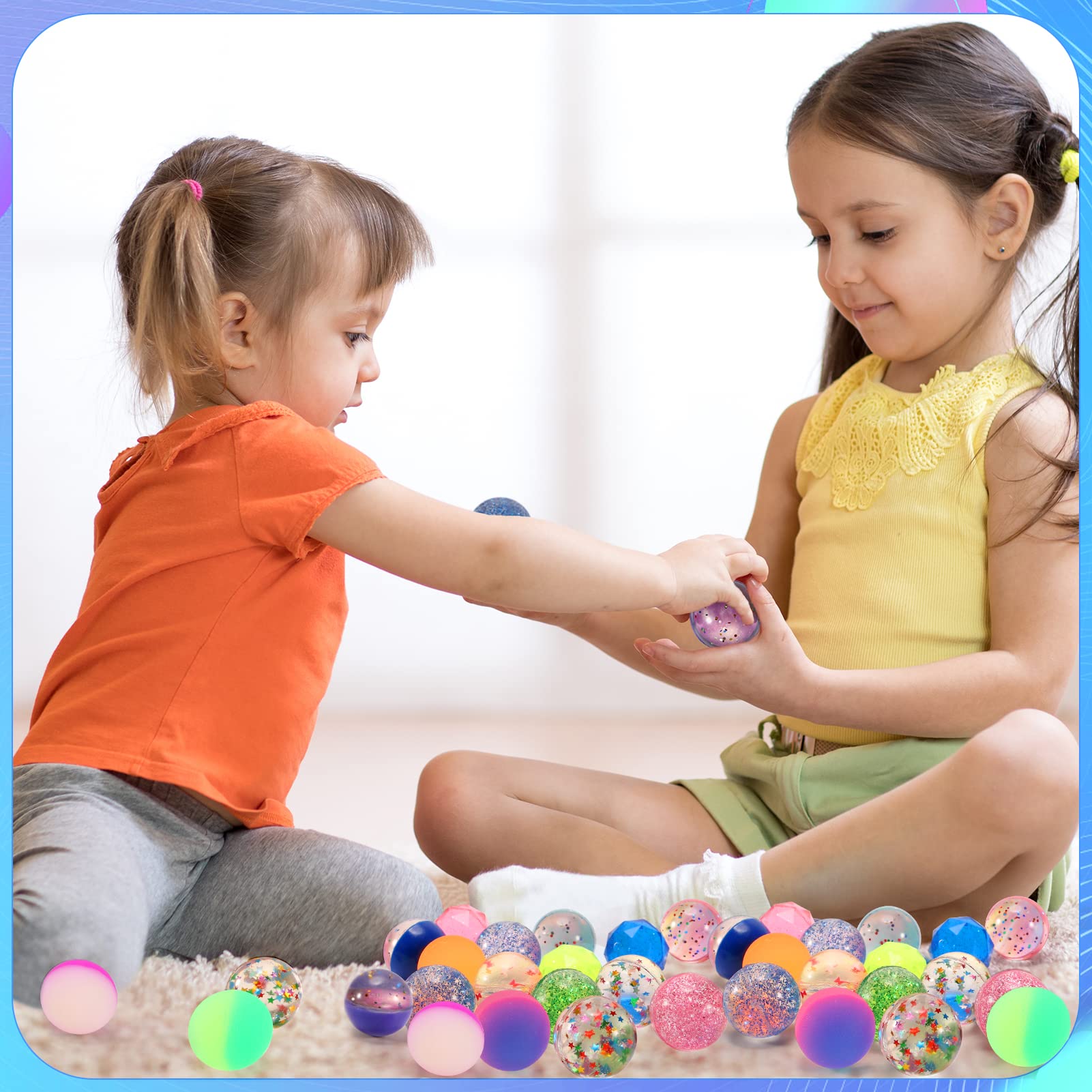 20-Piece Assorted Bouncy Balls Set - 32mm Rubber Balls for Kids Party Favors, Easter Goodie Bags, Birthday Prizes & Classroom Rewards - Fun Bouncing Toys for Outdoor Games, Carnival Prizes & Sensory Play
