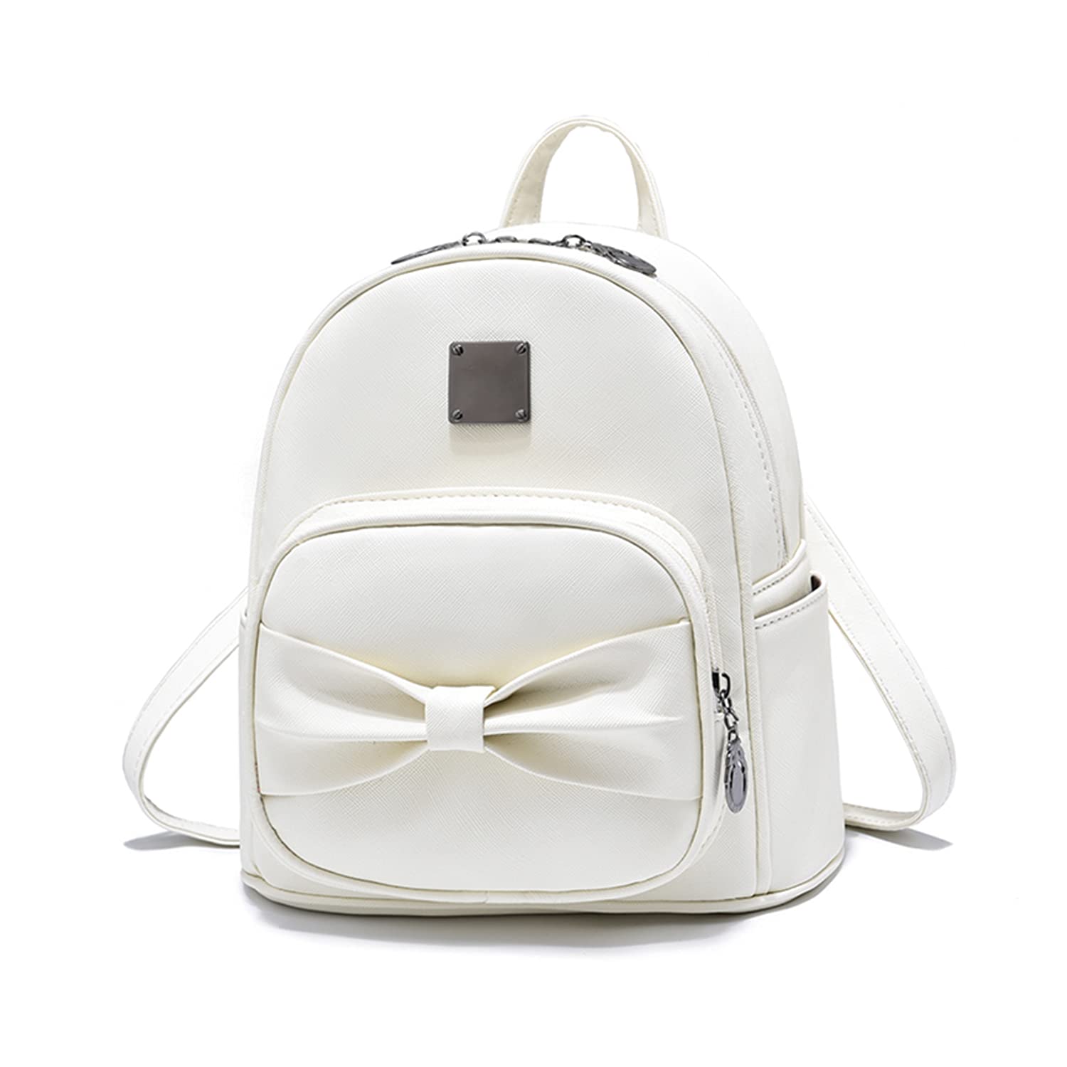 WOG2008 Mini Leather Backpack Purse for Women & Teen Girls - Fashionable Cute Backpack with Charm Tassel, Shoulder Bag for School, Travel & Daily Use