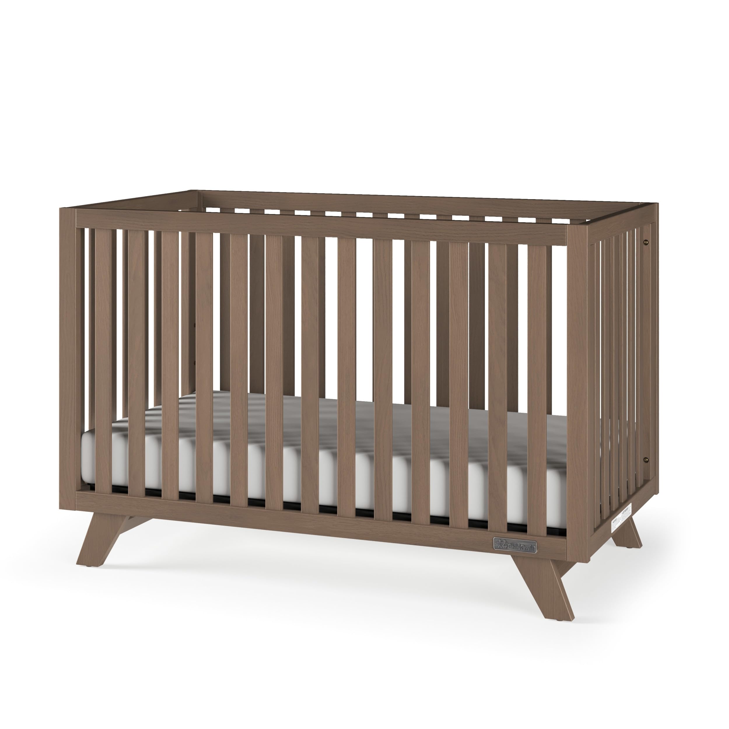 Child Craft SOHO 4-in-1 Convertible Crib - Convertible Baby Crib to Day Bed, Toddler Bed & Full Size Bed with 3 Adjustable Mattress Heights | Non-Toxic & Baby-Safe Finish in Dusty Heather | Perfect for Nursery, Bedroom Transition & Growing Families