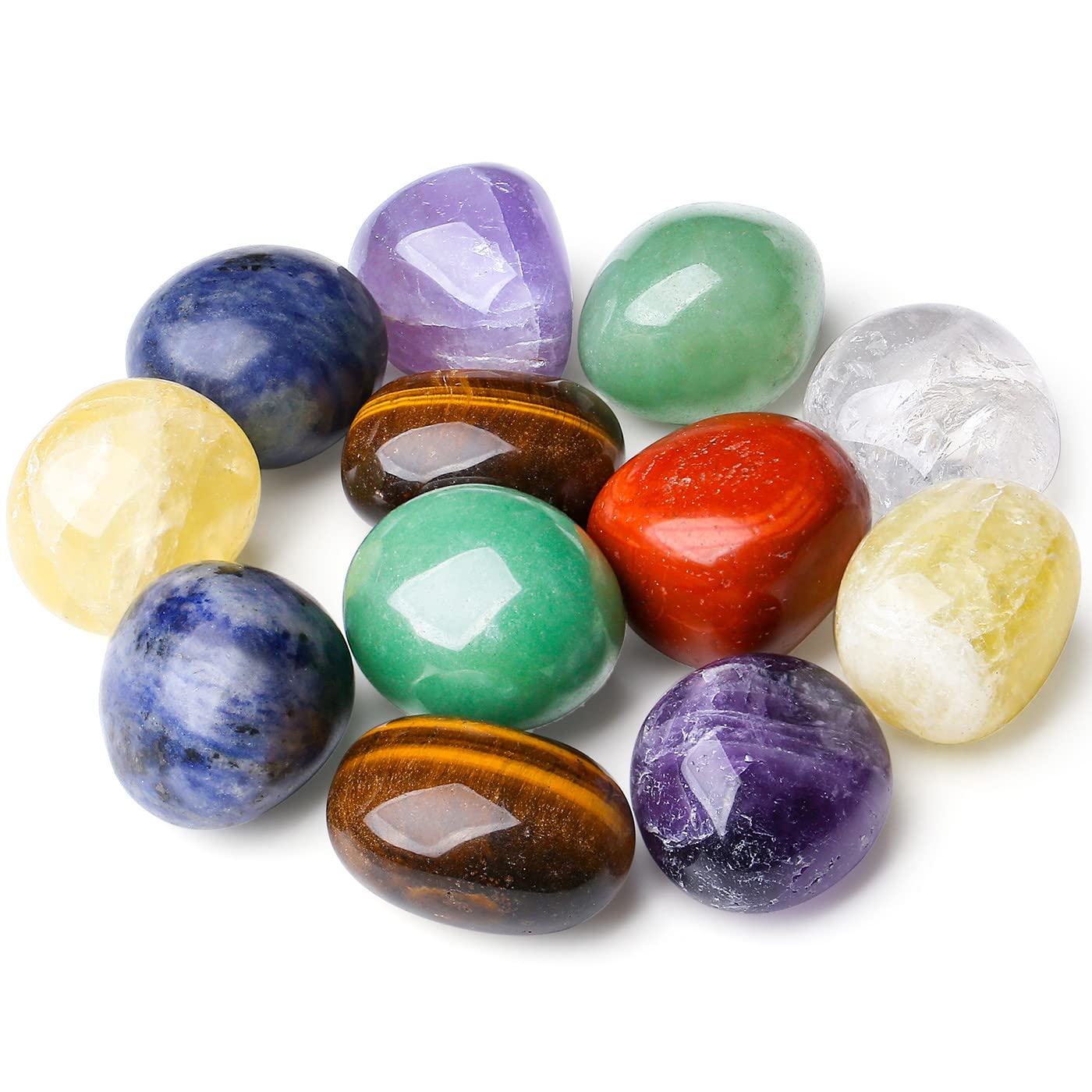 DUQGUHO Chakra Healing Crystals Set - 7 Pcs Natural Tumbled Stones for Meditation, Reiki & Energy Balancing - Bulk Polished Gemstones for Spiritual Healing, Home Decor & Gift Giving