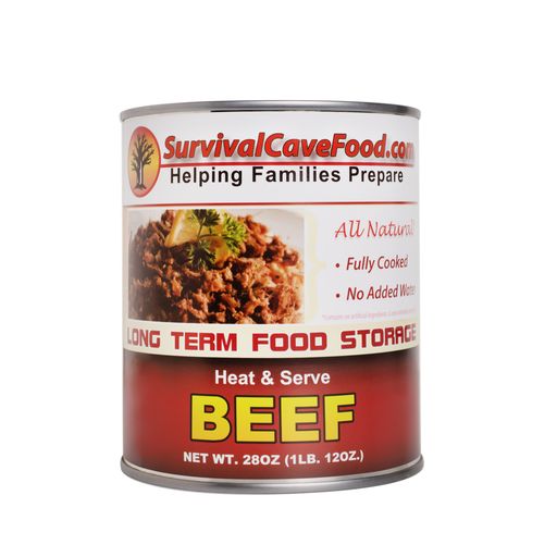 Premium Single Canned Beef - 28oz Can | High Protein, Long Shelf Life | Perfect for Camping, Emergency Food Supply & Quick Meals