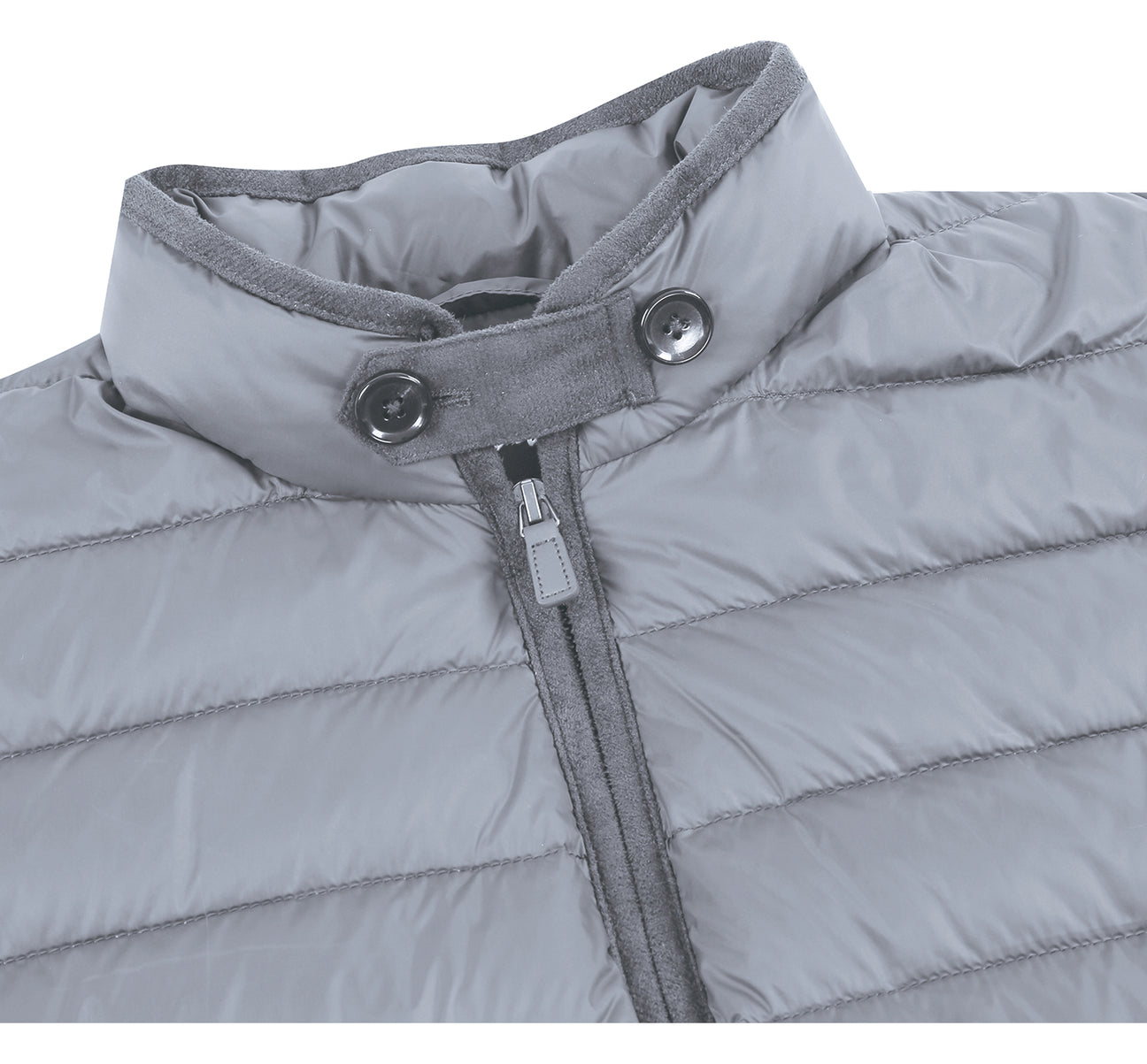 Renoir Jonathan Alessandro Vitello Nylon Down Vest in Grey (831-2) - Lightweight Warm Layering for Outdoor Activities & Casual Wear