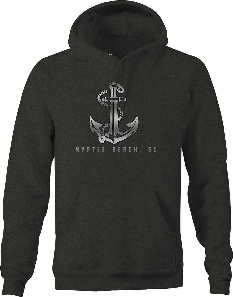Anchor Myrtle Beach Hooded Sweatshirt for Men - Dark Gray | Comfortable Pullover Hoodie for Casual Wear & Outdoor Activities