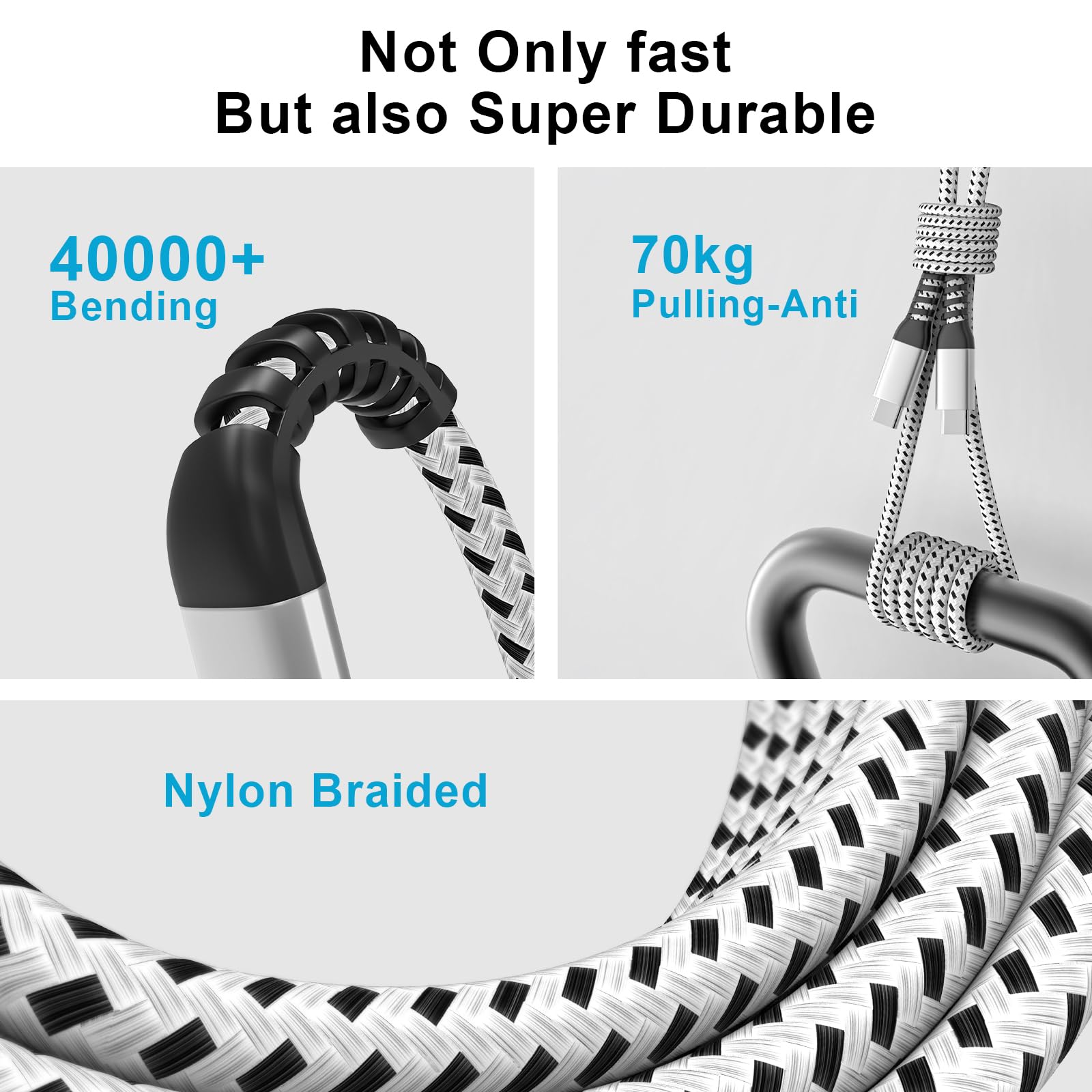 USB C to USB C Cable 3 Pack 6ft - 60W Fast Charging Type C Cable for iPhone 16/15 Pro Max Plus, MacBook Air/Pro, iPad Pro 12.9/11, Samsung Galaxy S23/22/21 - Perfect for Home, Office & Travel Charging