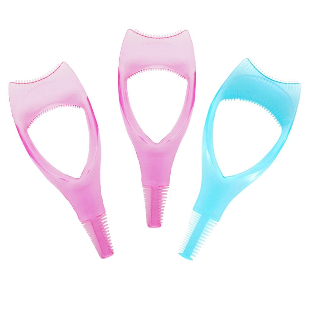 3PCS Random Color Plastic Eyelash Guard with Comb - Upper & Lower Lash Mascara Applicator for Women & Girls | Perfect for Salon, Home Makeup & Travel Beauty Kit