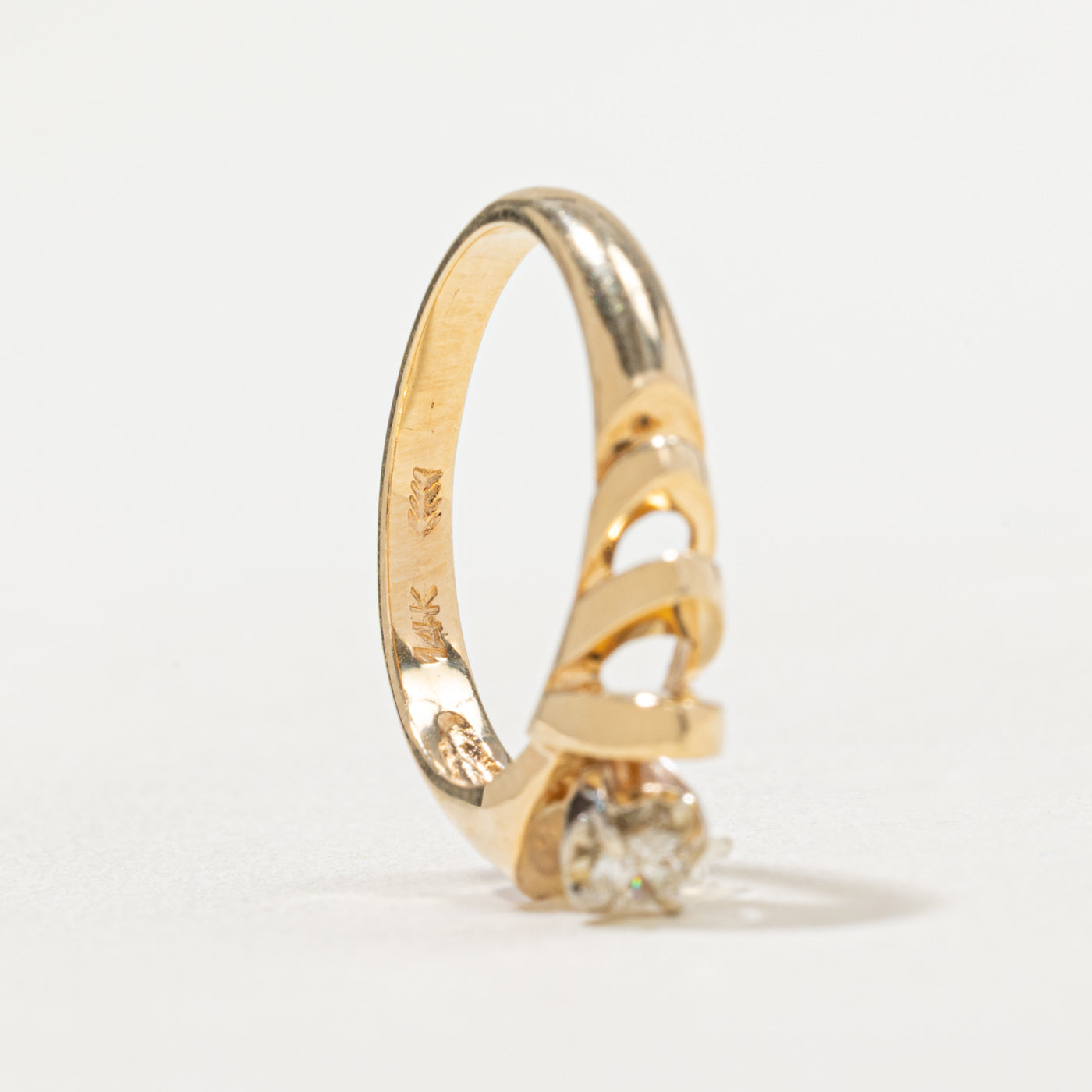 0.11ct Diamond Open Grooved Ring - Size 6.25 - Elegant Stackable Band for Women - Perfect for Weddings, Anniversaries & Everyday Wear