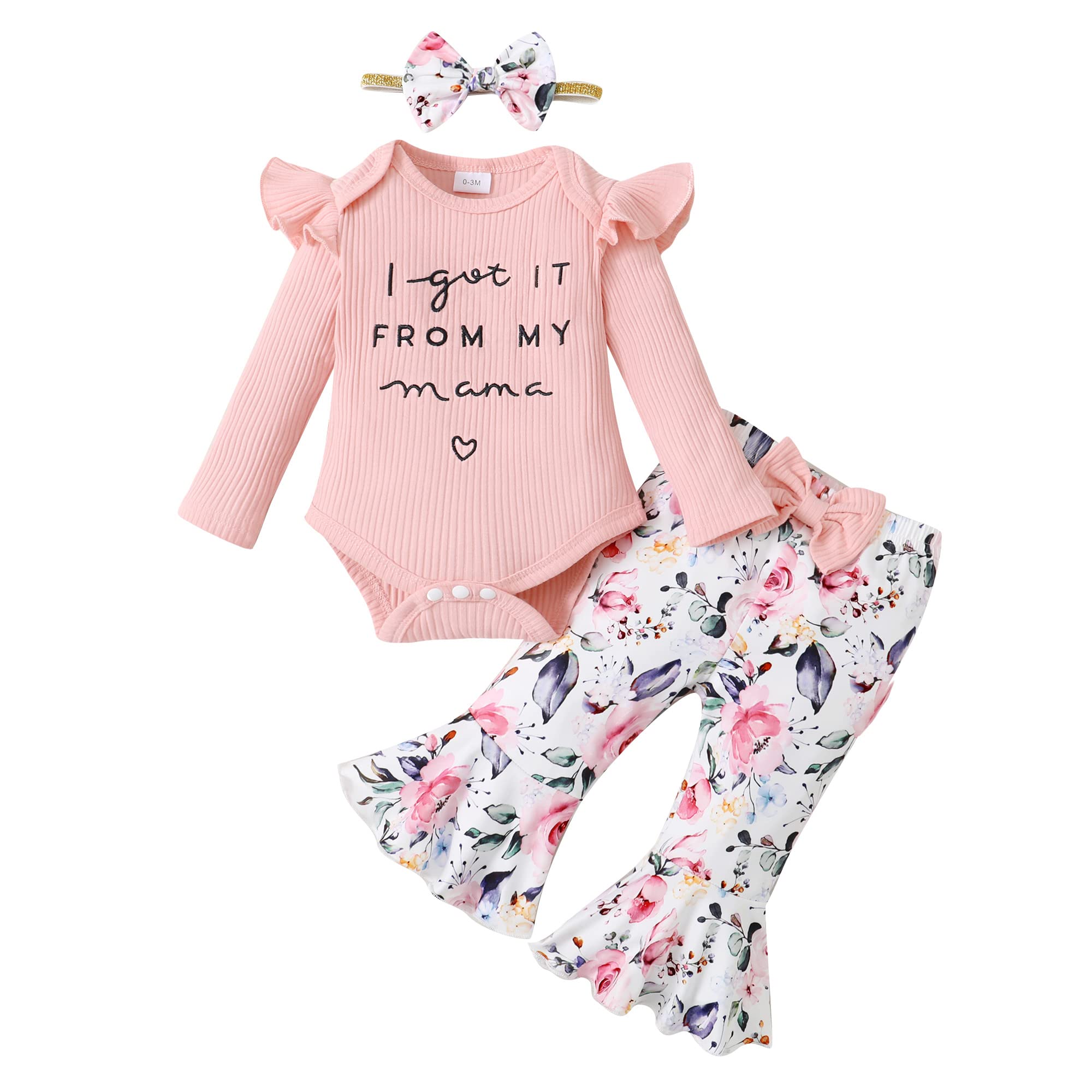 Adorable Infant Baby Girl Clothes Set - Spring Toddler Outfit with Pants | Cute Newborn Gift for Special Occasions & Photo Shoots
