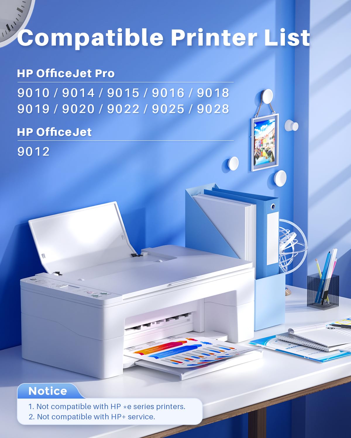 HP 962XL Ink Cartridges Combo Pack (4 Pack - 1BK/1C/1M/1Y) - Replacement for HP OfficeJet Pro 9010 9012 9014 9015 9016 9018 9020 9022 9025 Printers - High Yield Ink for Home & Office Printing Needs
