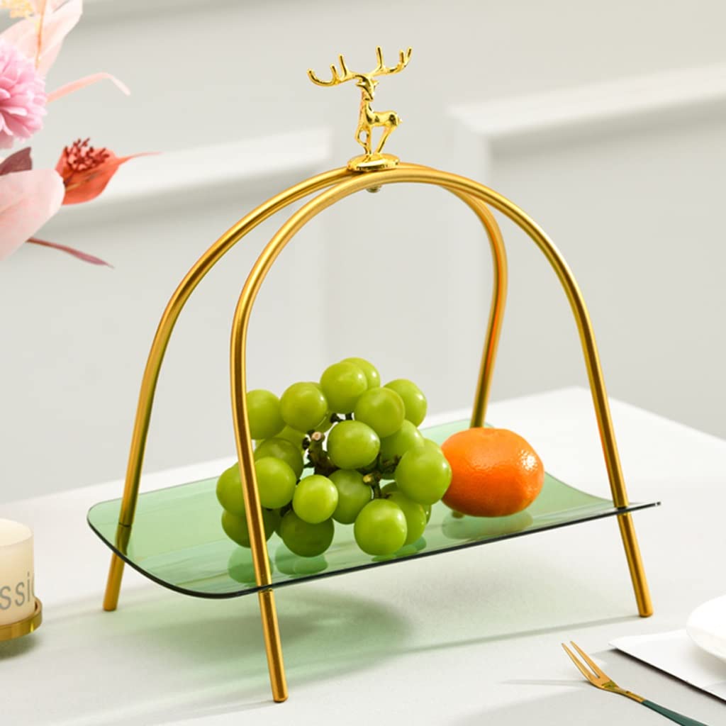 Stylish Green Ceramic Fruit Bowl - Elegant Candy Dish & Dry Pot for Living Room Decor | Perfect for Serving Fruits, Snacks, and Displaying Home Decor