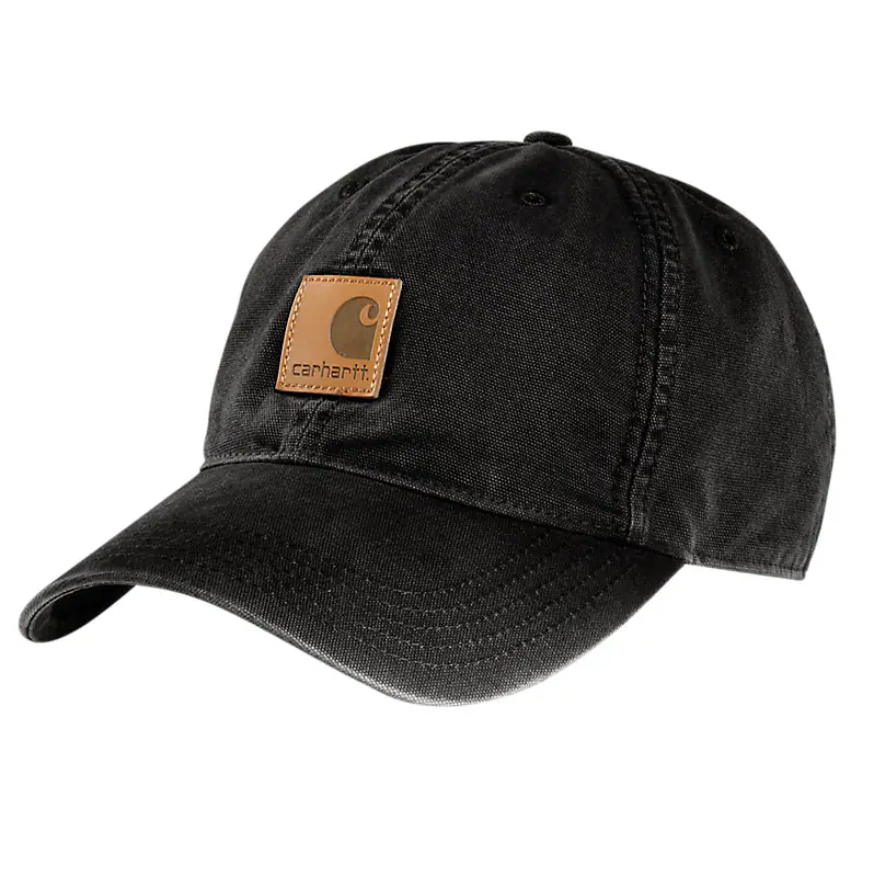 Carhartt Canvas Cap for Men - Durable Black Work Hat for Outdoor, Construction & Casual Wear