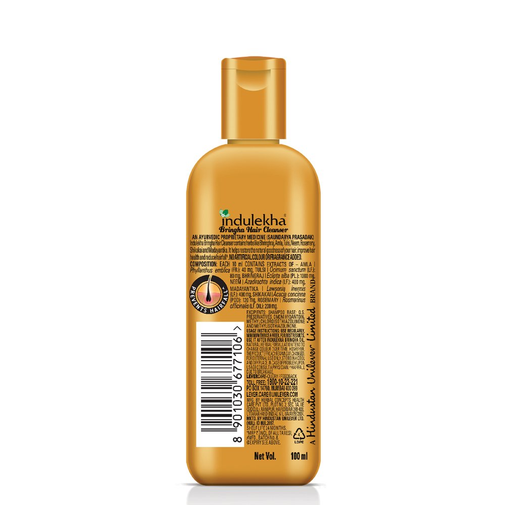 Indulekha Bhringa Hair Oil & Bringha Anti-Hair Fall Shampoo Combo - 100ml Each | Ayurvedic Treatment for Hair Growth & Scalp Care | Perfect for Daily Hair Care Routine & Reducing Hair Loss