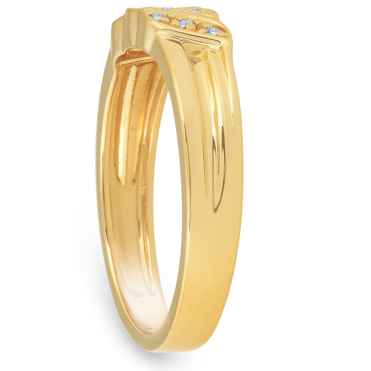 10K Yellow Gold Diamond Ring for Men - Wedding Band, Anniversary Gift, Engagement Ring - Perfect for Proposals, Weddings & Special Occasions