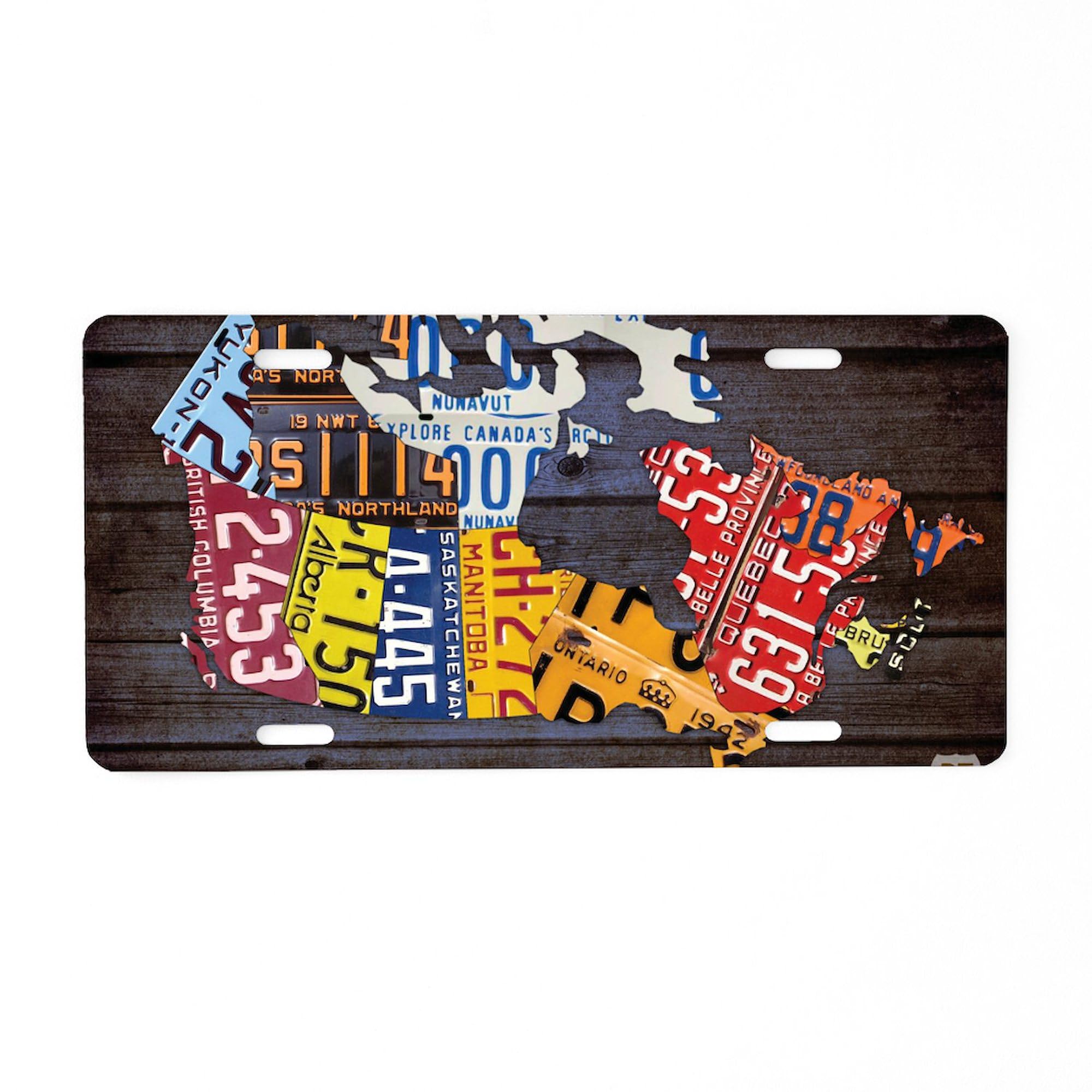 Canada Map Aluminum License Plate - Front Vanity Tag for Cars & Trucks | Durable Custom Metal Plate for Canadian Pride & Road Trips