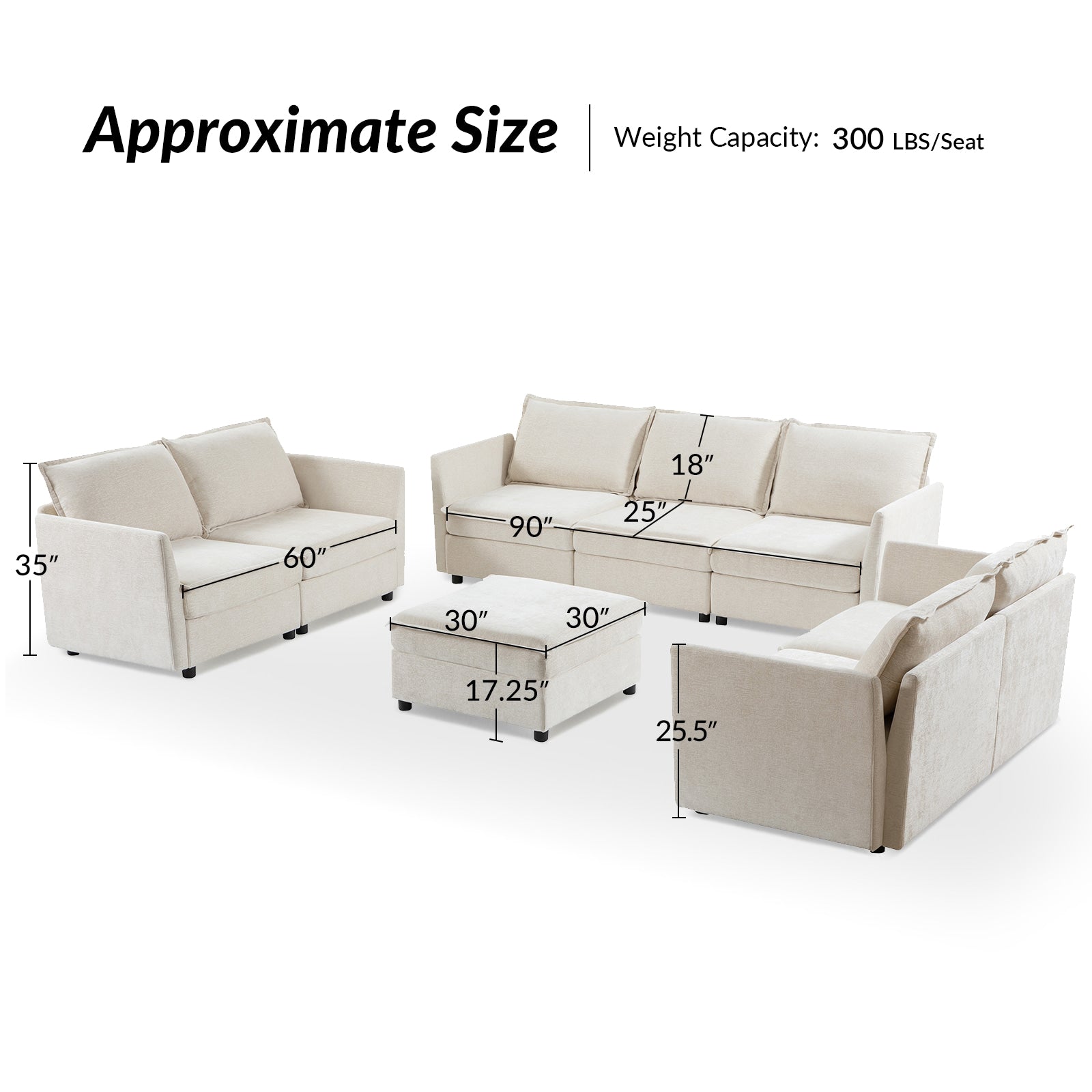Harmetrix Oversized Soft Sectional Couch with Storage | Modern L-Shaped Sofa Bed with Hidden Compartment | Perfect for Living Room, Family Room & Small Spaces