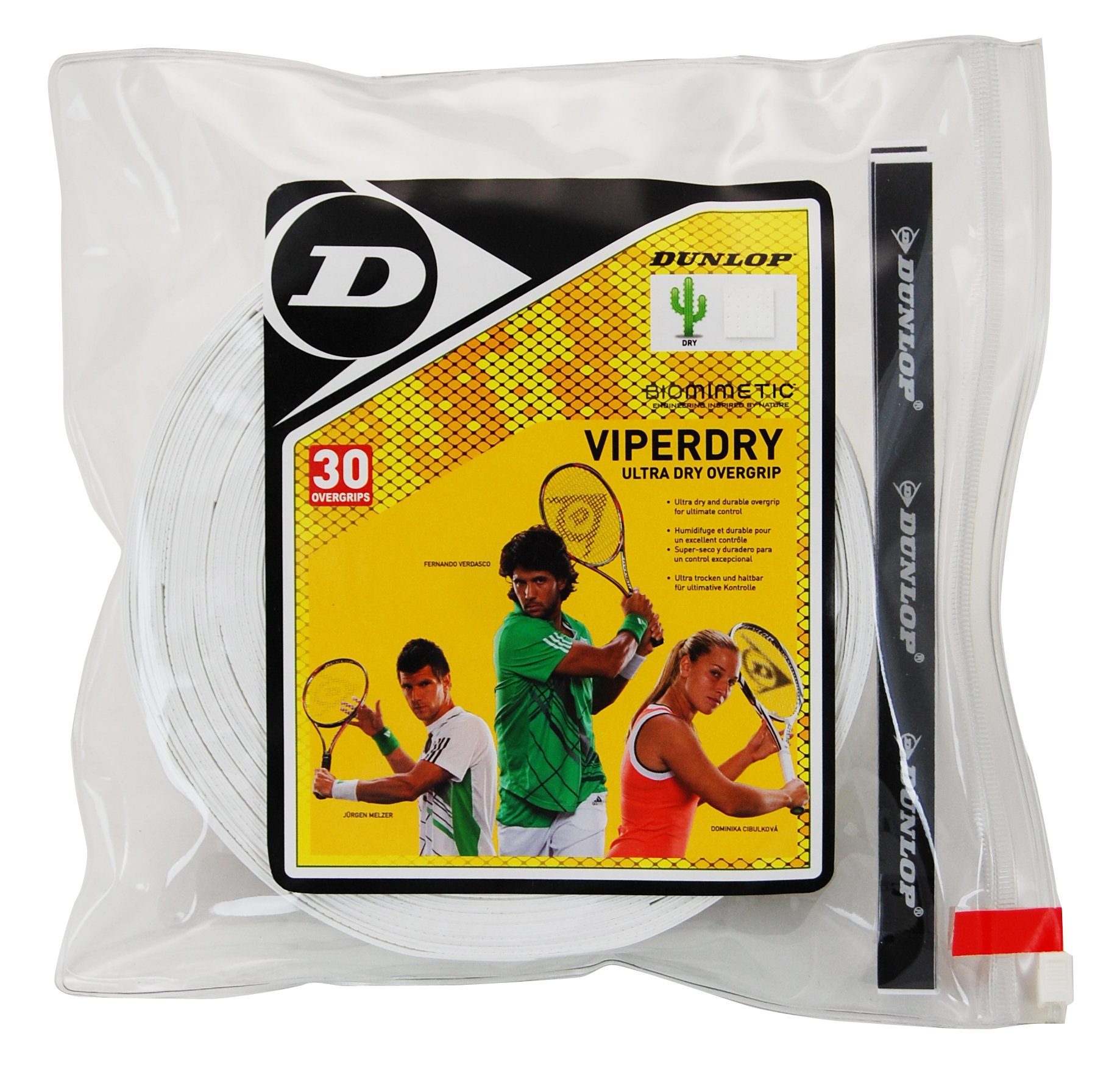 Dunlop Sports Viperdry Overgrip - 3 Pack | Tennis & Racquetball Grip Tape | Sweat Absorbing, Non-Slip Performance | Perfect for Tennis, Badminton, Squash & Pickleball Players