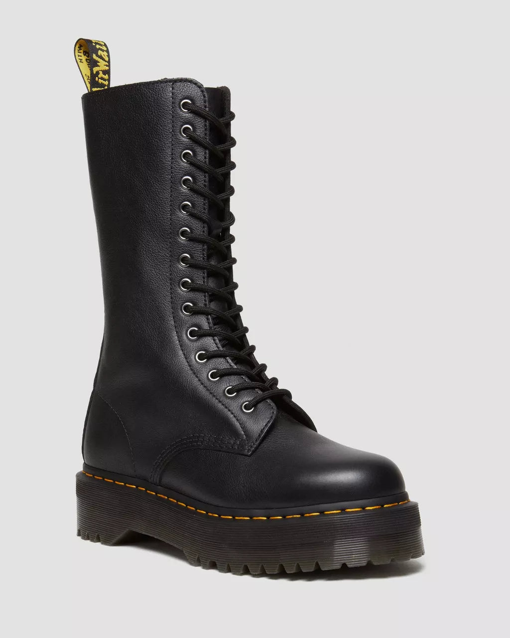 1B99 Pisa Leather Mid Calf Boots for Women - Black Quad Heel, Comfortable & Stylish Ankle Boots for Fall/Winter, Office & Night Out