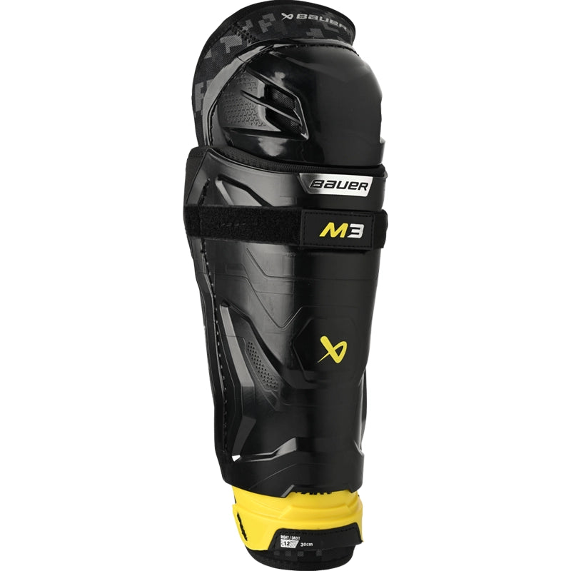 Bauer Supreme M3 Junior Hockey Shin Guards - Lightweight Protective Gear for Youth Ice Hockey Players - Perfect for Games, Practices, and Training Sessions
