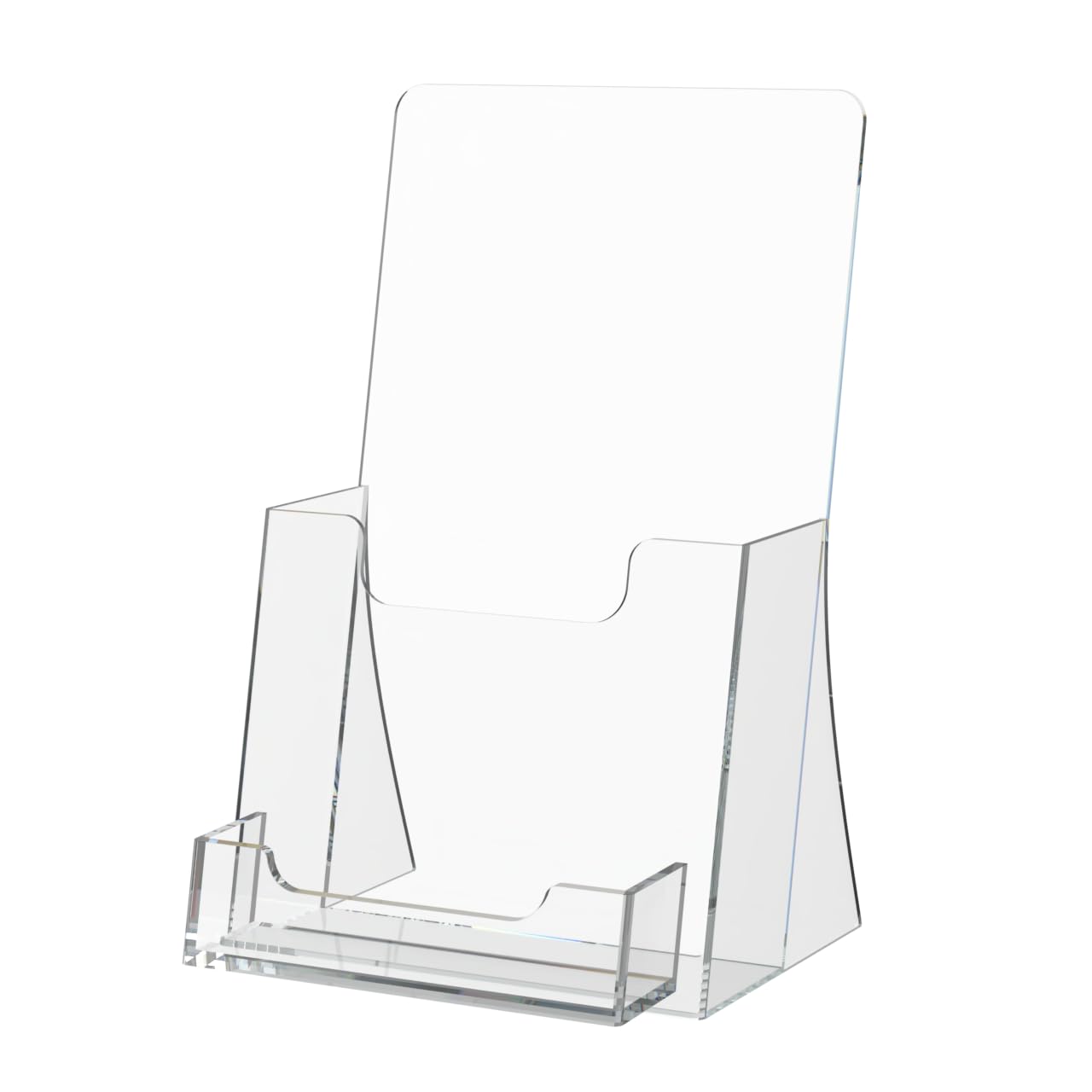 60 Pack Clear Acrylic Tri-Fold Countertop Display Stand with Card Slots - Holds 4.25
