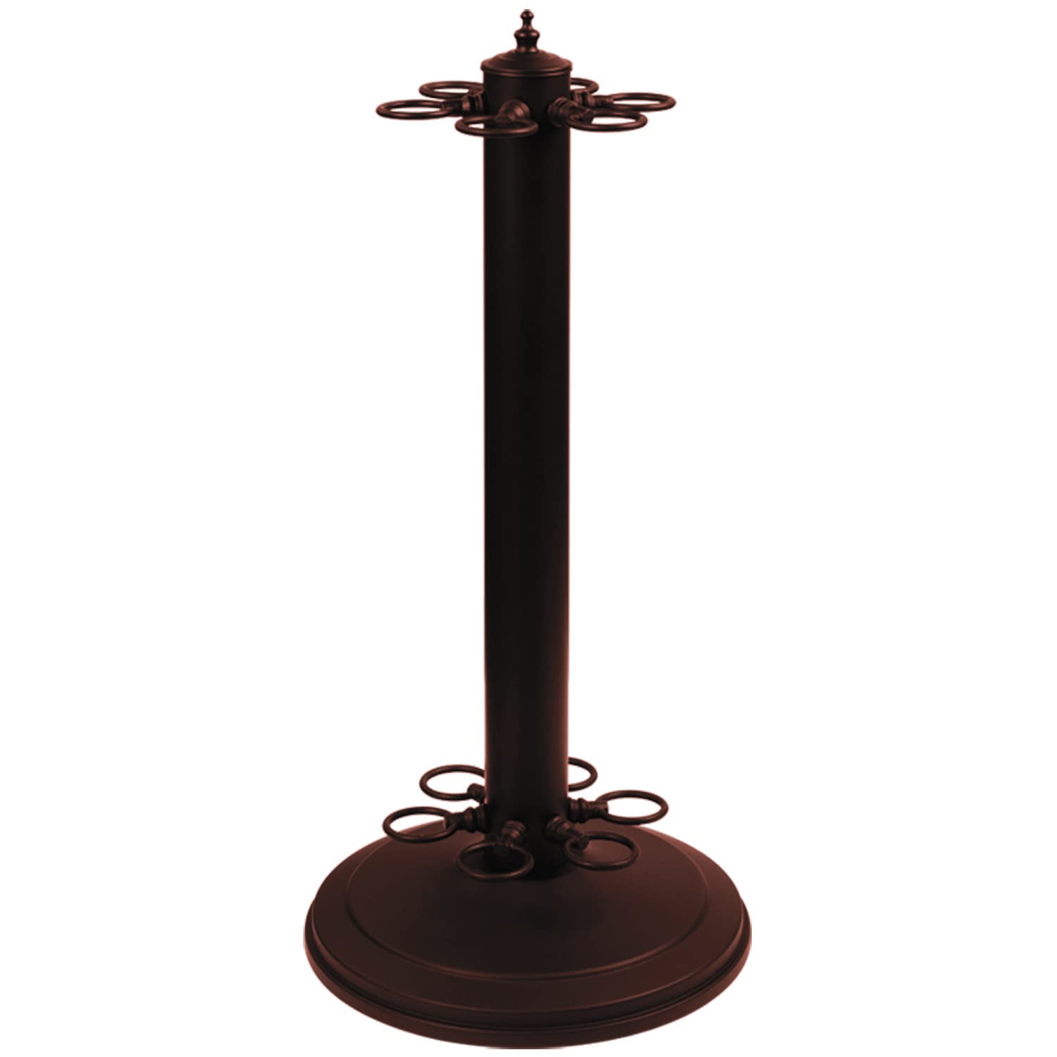 RAM Gameroom Round Pool Cue Rack - Espresso Finish, Space-Saving Design for Billiard Rooms and Game Areas