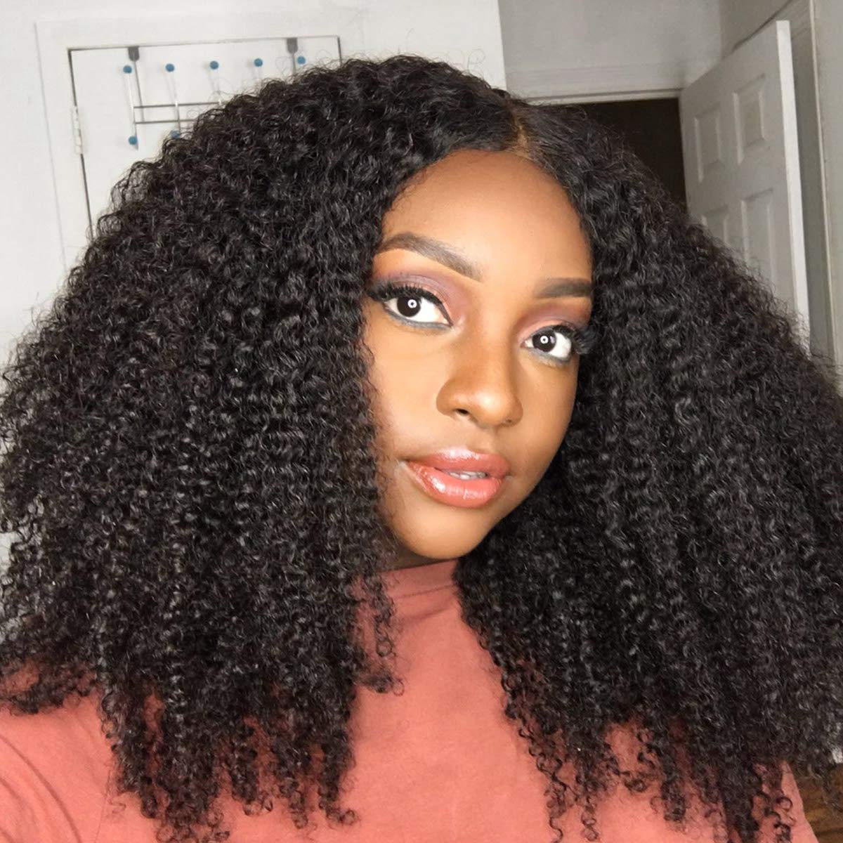 Yvonne Kinky Curly Human Hair Weave 3 Bundles - 100% Brazilian Virgin Hair Extensions (14 16 18 Inch) - Natural Black Color for Afro-Caribbean Hairstyles - Perfect for Braids, Twist Outs & Protective Styles