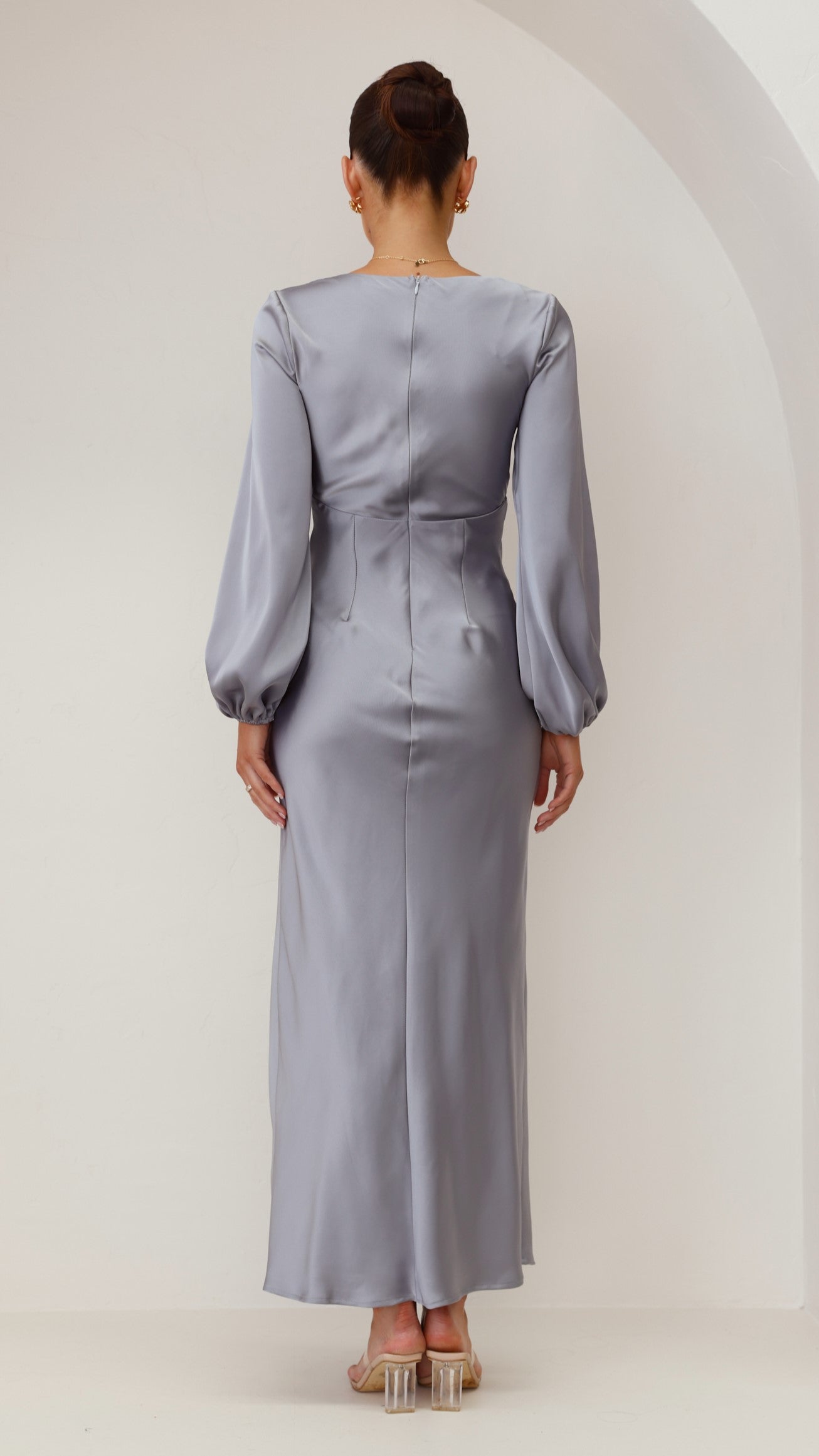 Brigitte Maxi Dress in Steel Blue - Elegant Long Flowy Dress for Women | Perfect for Summer, Beach, Weddings & Special Occasions