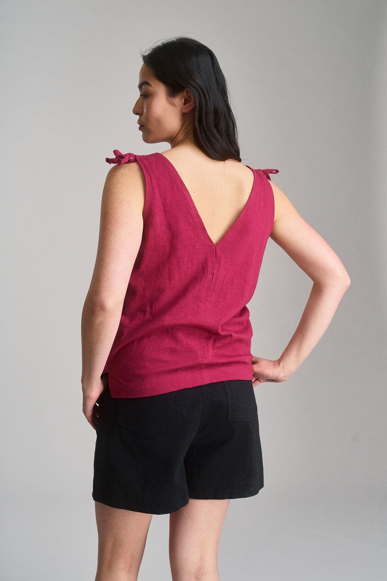 Celia Women's Organic Cotton T-Shirt - Soft Breathable Short Sleeve Top in Berry Color | Perfect for Casual Wear, Yoga & Summer Outfits