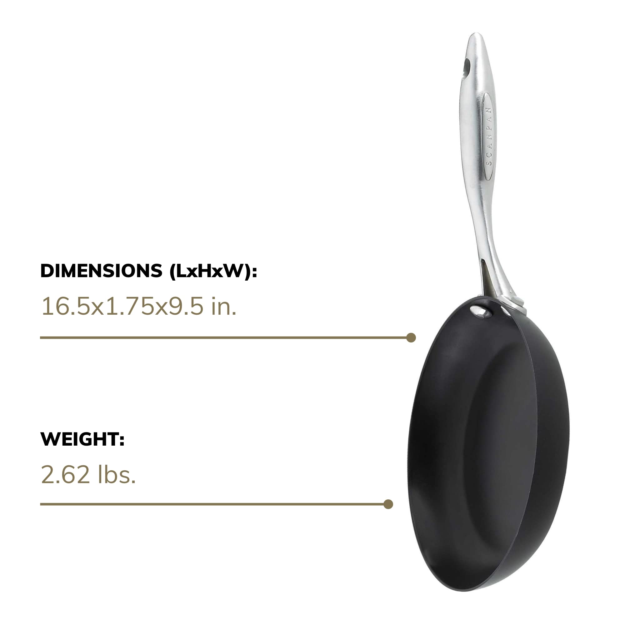 SCANPAN Professional 9.5 Inch Nonstick Fry Pan - Premium Danish Cookware - Oven, Dishwasher & Metal Utensil Safe - Perfect for Searing, Frying & Sauteing - Ideal for Home Chefs & Professional Kitchens