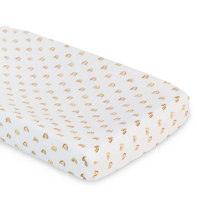 Lulujo Boho Rainbow Changing Pad Cover - Waterproof & Soft for Baby Nursery, Diaper Changing Station, and Travel - Perfect for Newborns & Toddlers