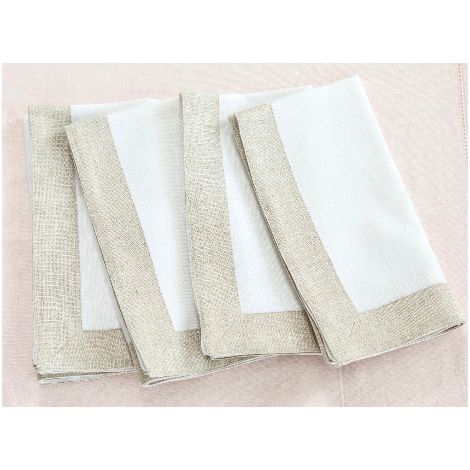 Festive Edge Napkins - Set of 4 Premium Cotton Dinner Napkins for Holiday Parties, Thanksgiving & Christmas Dinner Table Decor - Perfect for Fine Dining & Special Occasions