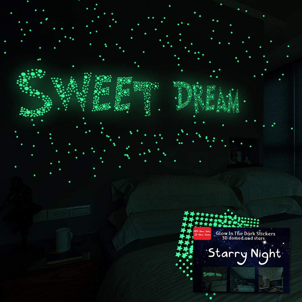 Glow in The Dark Stars and Moon Wall Stickers - Luminous Nursery Decor for Kids Room, Bedroom & Ceiling - DIY Home Decals for Nighttime Ambiance and Space-Themed Murals