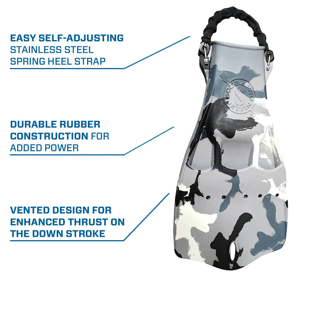 Scubapro Jet Fins with Spring Heel Strap - White Camo Dive Fins for Scuba Diving & Snorkeling | Professional Swimming Gear for Ocean Exploration