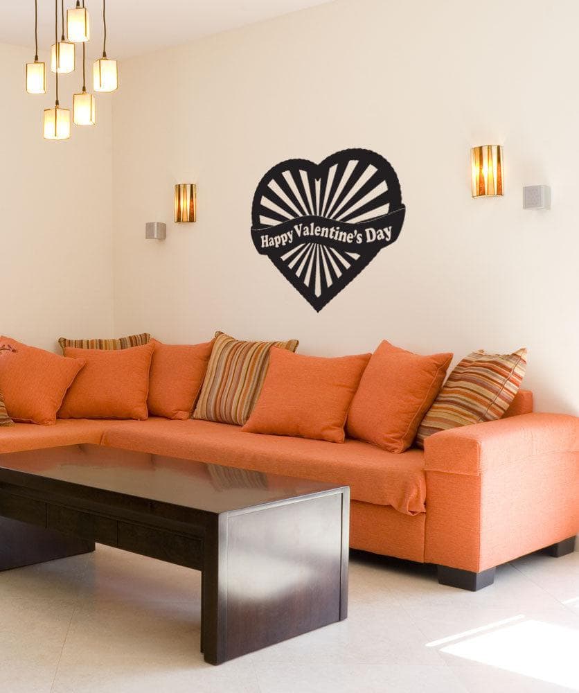 Vinyl Wall Decal Sticker - Happy Valentine's Day #1053 - Romantic Home Decor for Bedroom, Living Room & Office