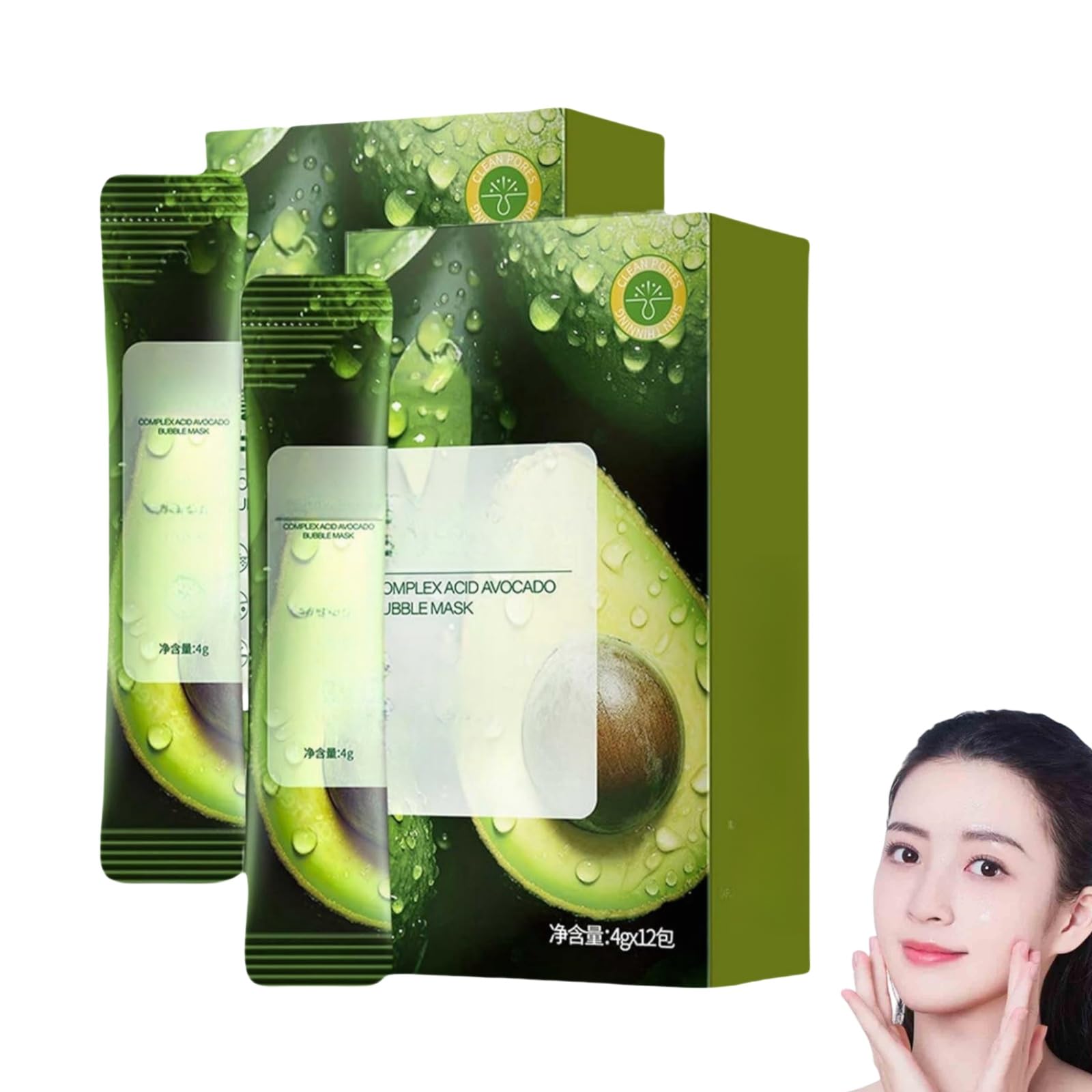Avocado Bubble Cleansing Mask - Deep Pore Cleanser for Blackhead Removal, Fast Foaming & Moisturizing Face Mask for Glowing Skin | Perfect for Daily Skincare & Spa Nights at Home
