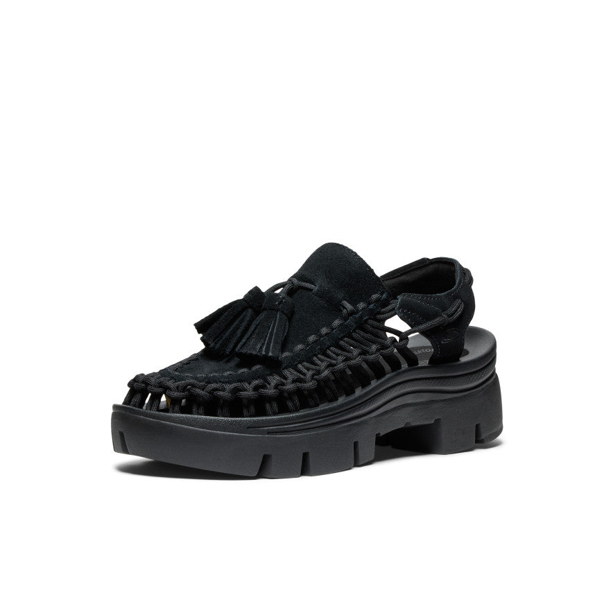 Unisex UNEEK PLT Tassel Sneakers - Stylish Black/Black Casual Shoes for Men & Women | Perfect for Walking, Travel & Everyday Wear