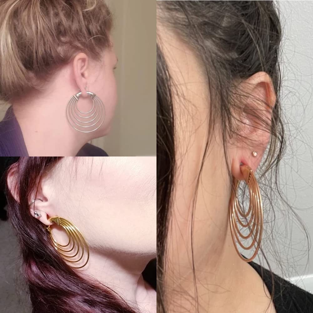 DOEARKO 2PCS 316L Stainless Steel Ear Gauges Hangers Weights - Hypoallergenic Body Jewelry for Stretched Ears, Plugs & Tunnels - Perfect for Body Piercing, Punk & Goth Fashion