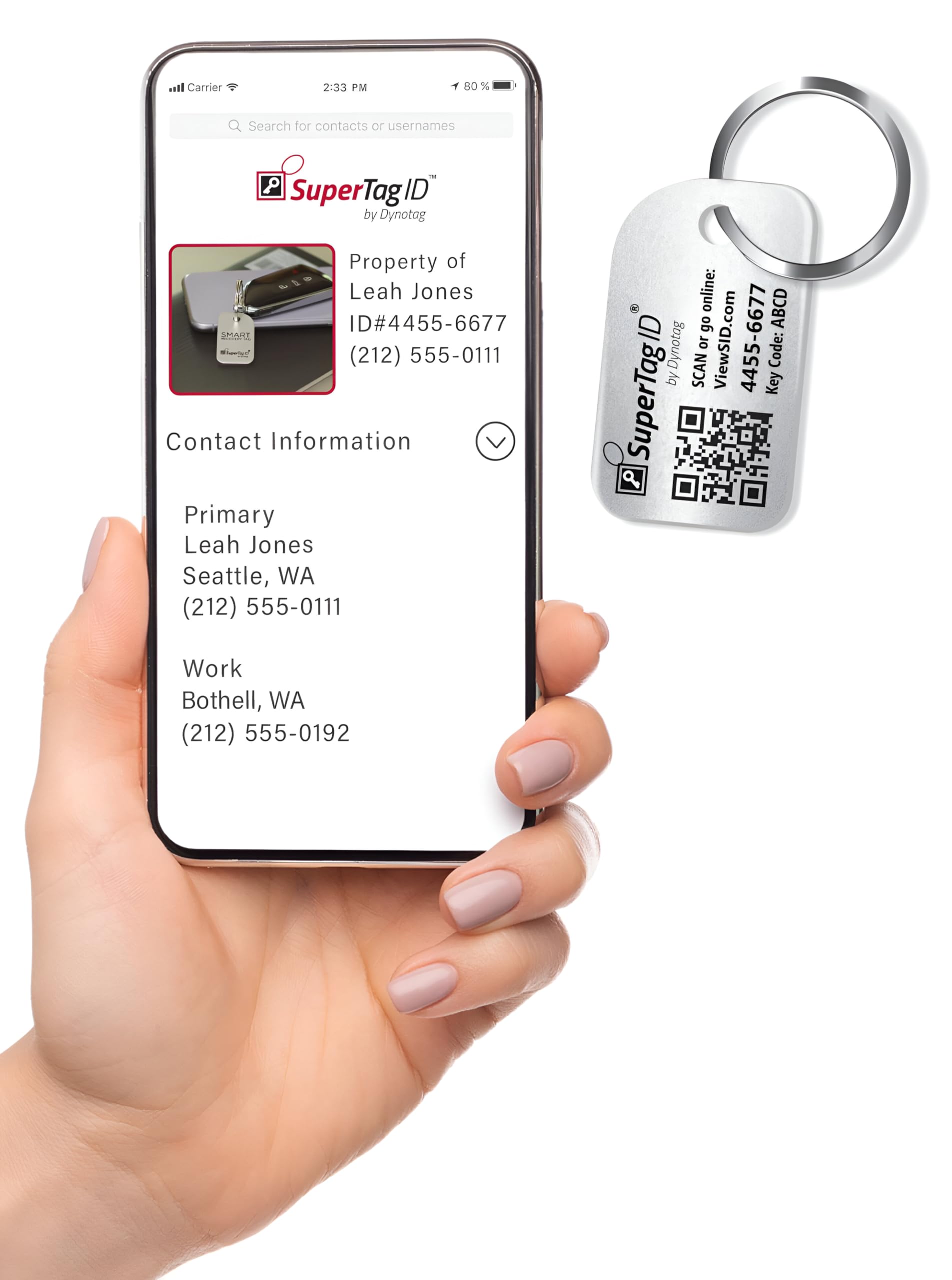 Dynotag® Sentry Series Anodized Aluminum Smart ID Tag for Keys, Pets & Luggage – Waterproof Keychain Tag with DynoIQ™ & Lifetime Service – Perfect for Travel, Emergency Contact & Lost Item Recovery