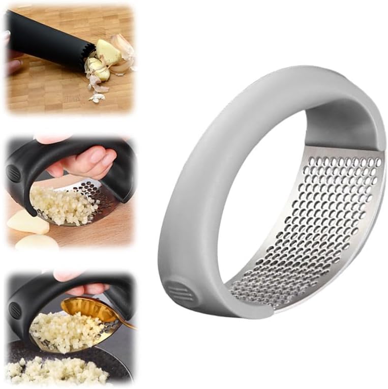 Stainless Steel Garlic Press & Ginger Grinder - Easy to Clean Kitchen Tool for Cooking & Baking