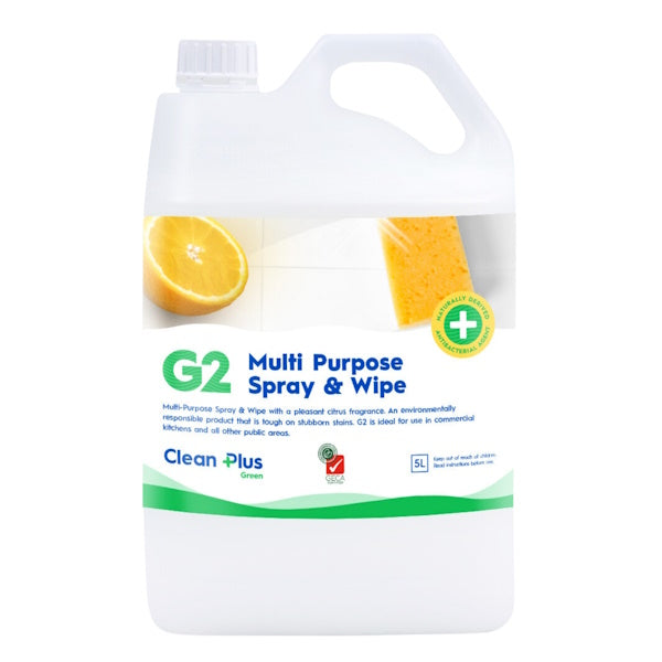 Clean Plus G2 Multi-Purpose Cleaning Spray - All-Purpose Disinfectant & Degreaser for Kitchen, Bathroom, Floors & More - Safe for Home & Office Use