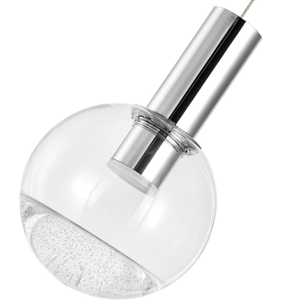 VONN Sienna 5-Light LED Chandelier with Globe Shades - Polished Chrome Finish - Modern Ceiling Light Fixture for Dining Room, Living Room & Bedroom