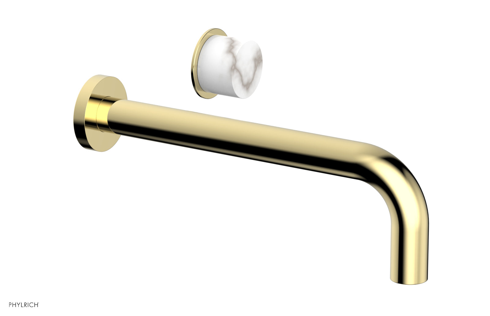 Basic II 10 Single Handle Wall Mount Bathroom Faucet Set with White Marble Handle - 230 17 10 - Perfect for Modern Bathroom & Powder Room Renovations