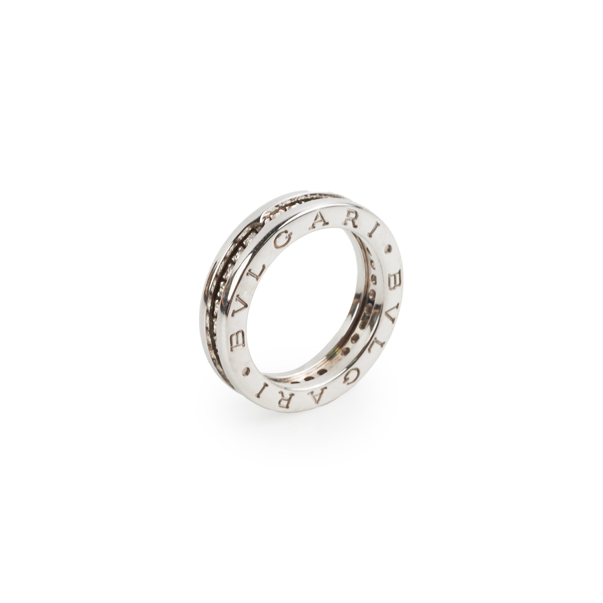 Bvlgari B.Zero1 Diamond Ring in 18K White Gold - Size 52 (US 6) - Luxury Jewelry for Women, Perfect for Engagement, Anniversary & Special Occasions