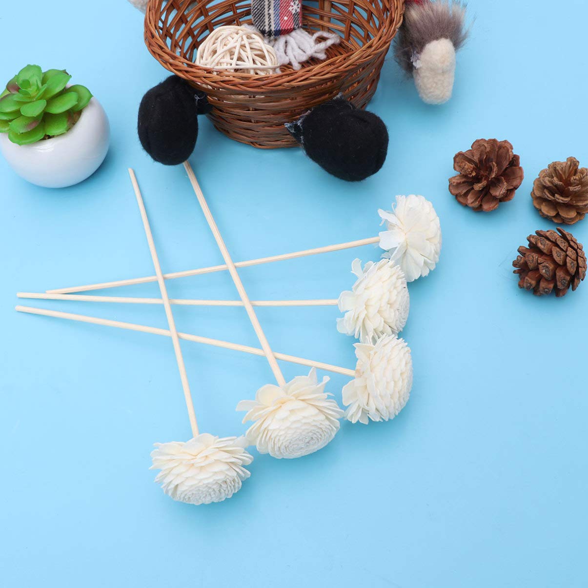 5 Pcs Natural Rattan Essential Oil Diffuser Sticks - Aromatherapy Reed Diffusers for Home, Office, Spa & Relaxation