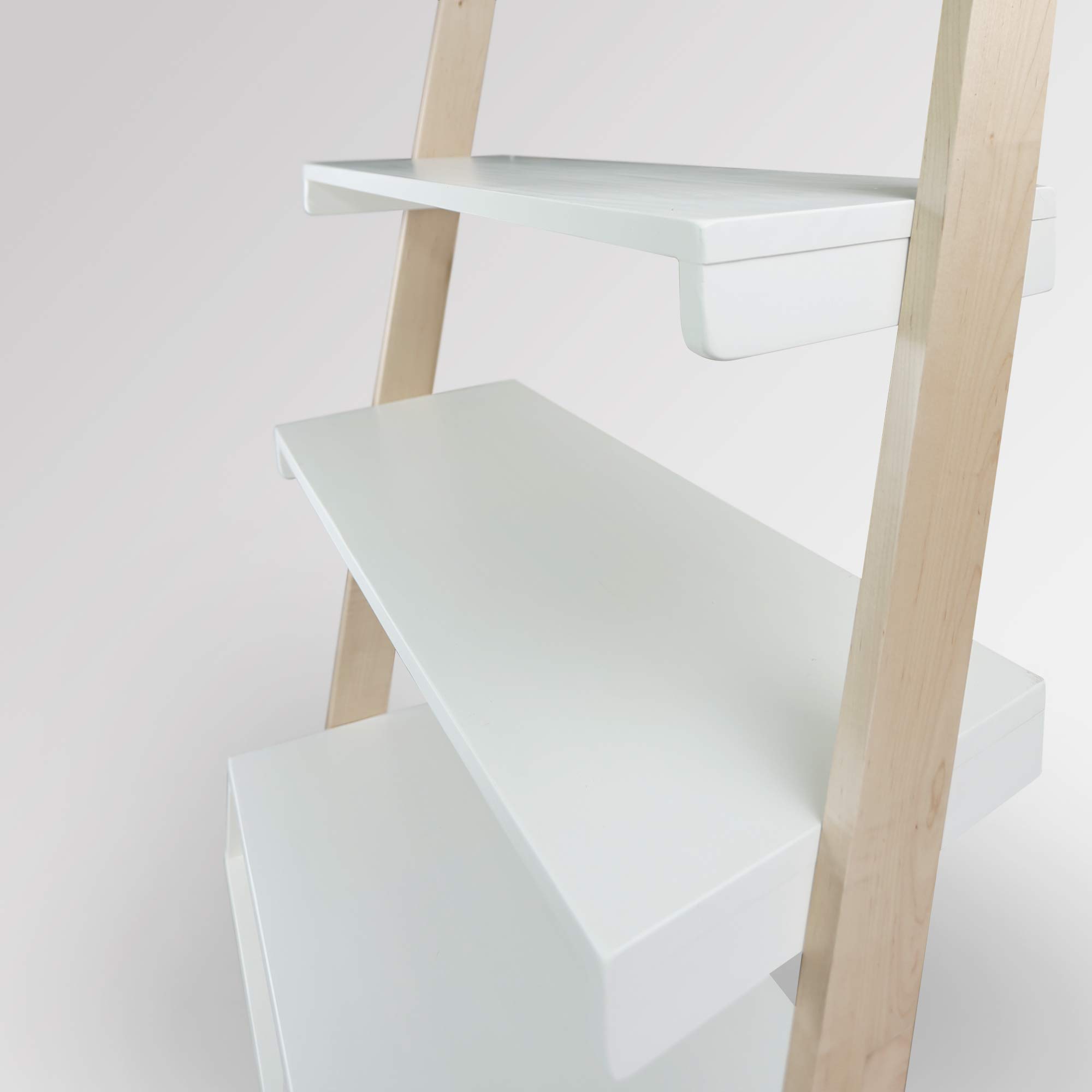 American Trails Freestanding Drawer Ladder Desk - Solid American Maple Frame, Natural Maple & White Finish - Perfect for Home Office, Study Room & Small Space Workstation