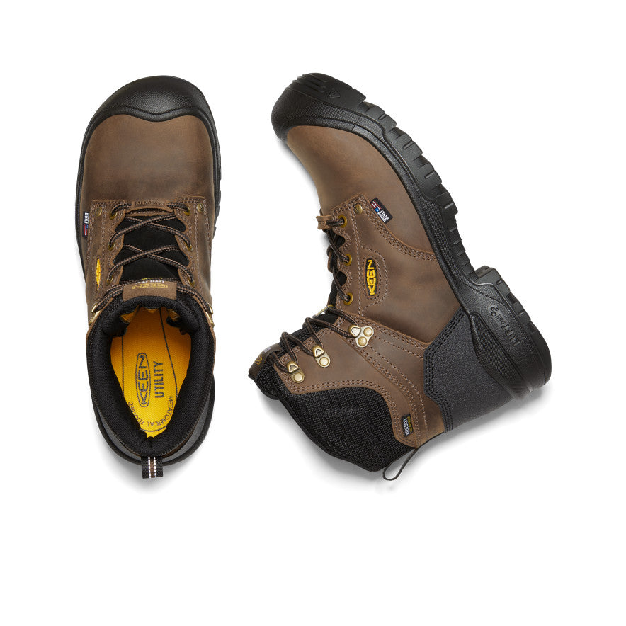 **Men's Independence 6 Waterproof Work Boots with Carbon Toe - Dark Earth & Black - Durable Safety Boots for Construction, Hiking & Outdoor Work**