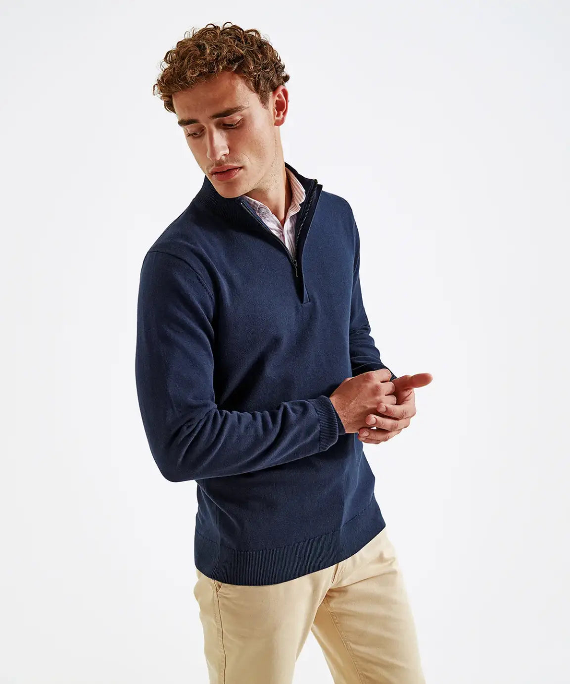 Asquith & Fox Men's 1/4 Zip Knit Sweater - Lightweight & Comfortable Pullover for Casual Wear & Outdoor Activities